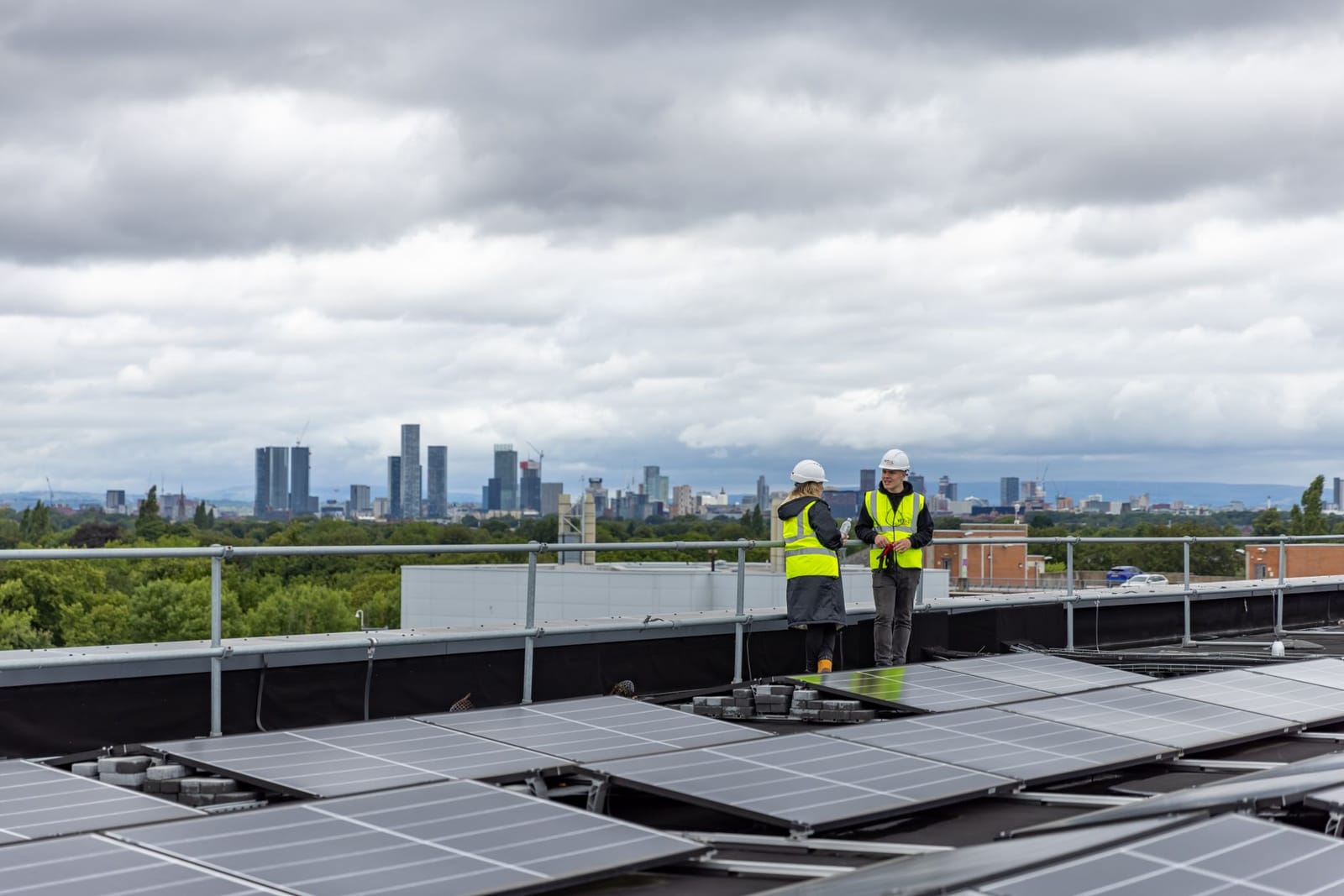 Mid-size engineering unit with a rooftop solar array